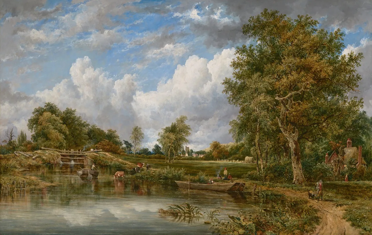 Dedham Lock On The River Stour by Frederick Waters Watts - Canvas Print
