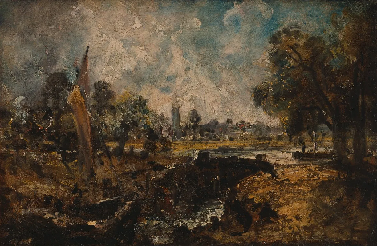 Dedham Lock by John Constable - Canvas Print