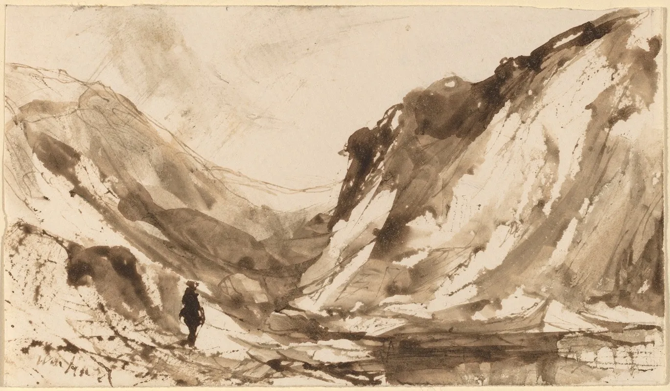 Deep Valley In Mountainous Landscape by William Hart - Canvas Print