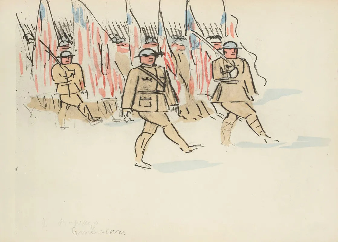 Defile Du 14 Juillet 1919 Les Drapeaux Americains