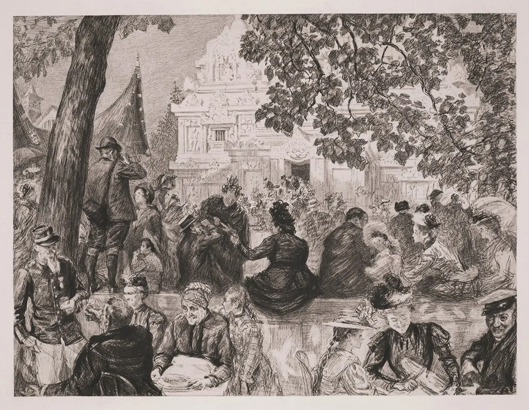 Dejeuner En Plaein Air Aux Indes Neerlandaises by Charles Paul Renouard - Canvas Print
