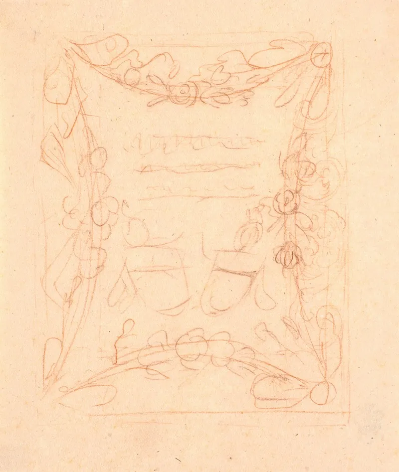 Dekorationsudkast Udkast Til Epitafium Eller Titelblad by Benoît Le Coffre - Canvas Print