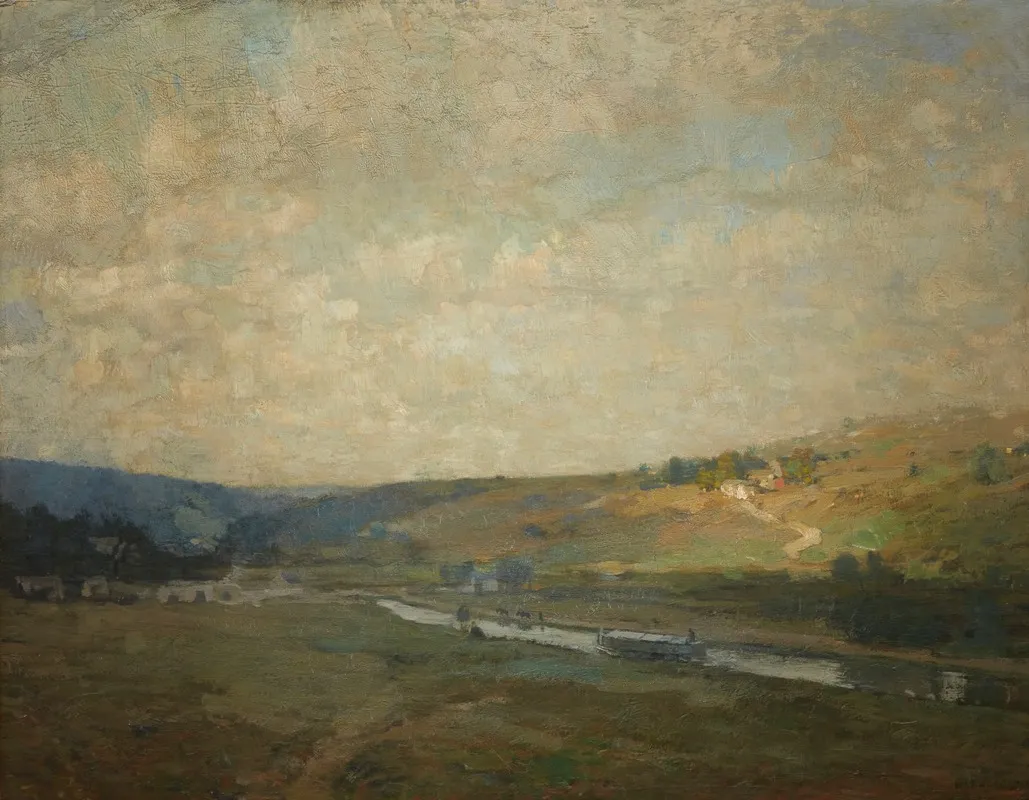 Delaware Canal by William Langson Lathrop - Canvas Print