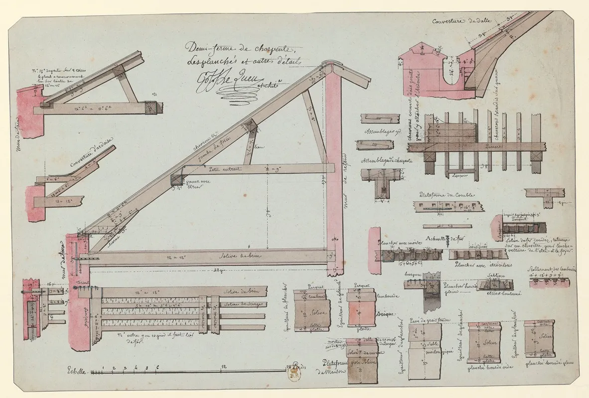Demi Ferme De Charpente Les Planches Et Autres Details