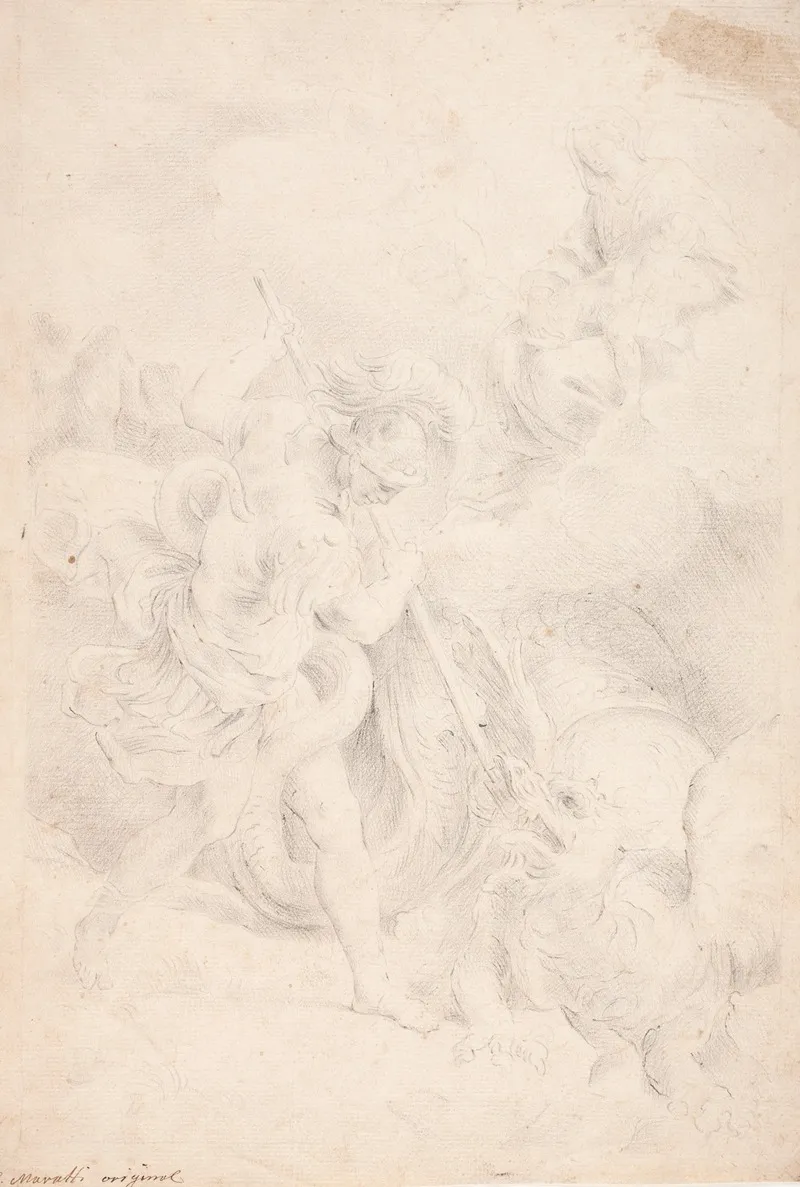 Den Hellige Georg Kaemper Med Dragen