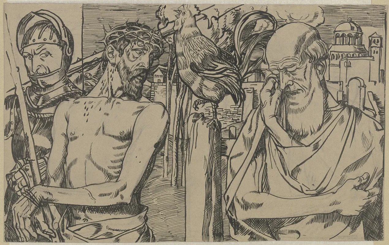 Denial And Repentance Of Peter 2 by Fritz Boehle - Canvas Print