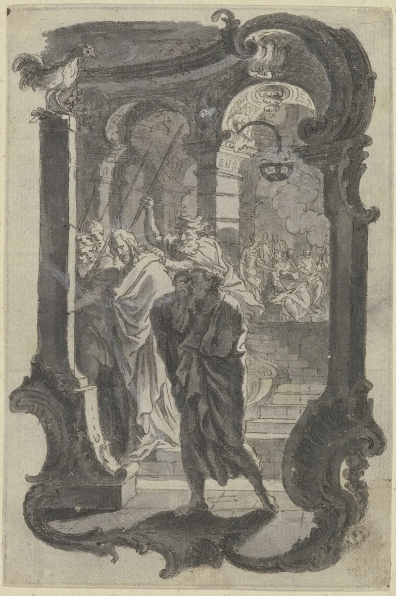 Denial Of Peter by Gottfried Bernhard Göz - Canvas Print