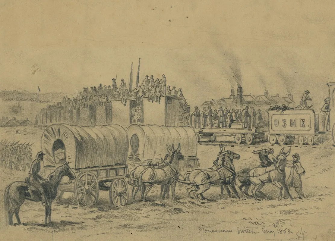 Departure Of Two Years Men From The Army Of The Potomac A Scene Near Falmouth