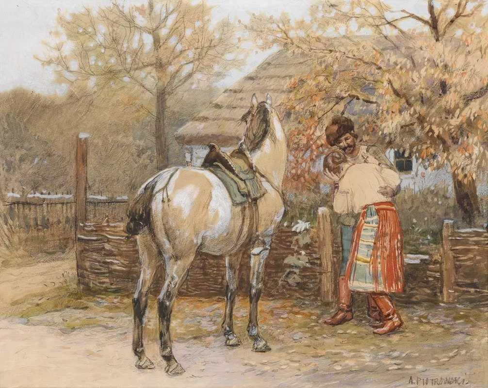 Der Abschied by Antoni Piotrowski - Canvas Print