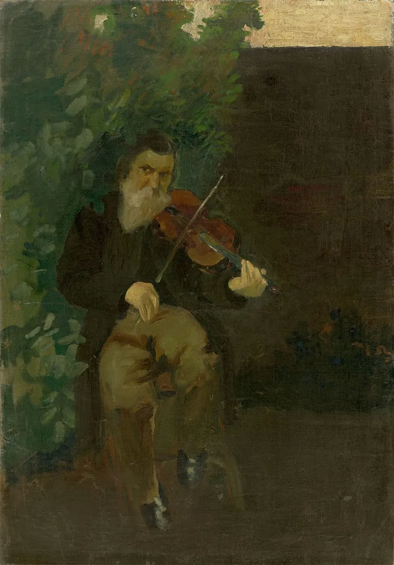 Der Alte Geiger by August Macke - Canvas Print