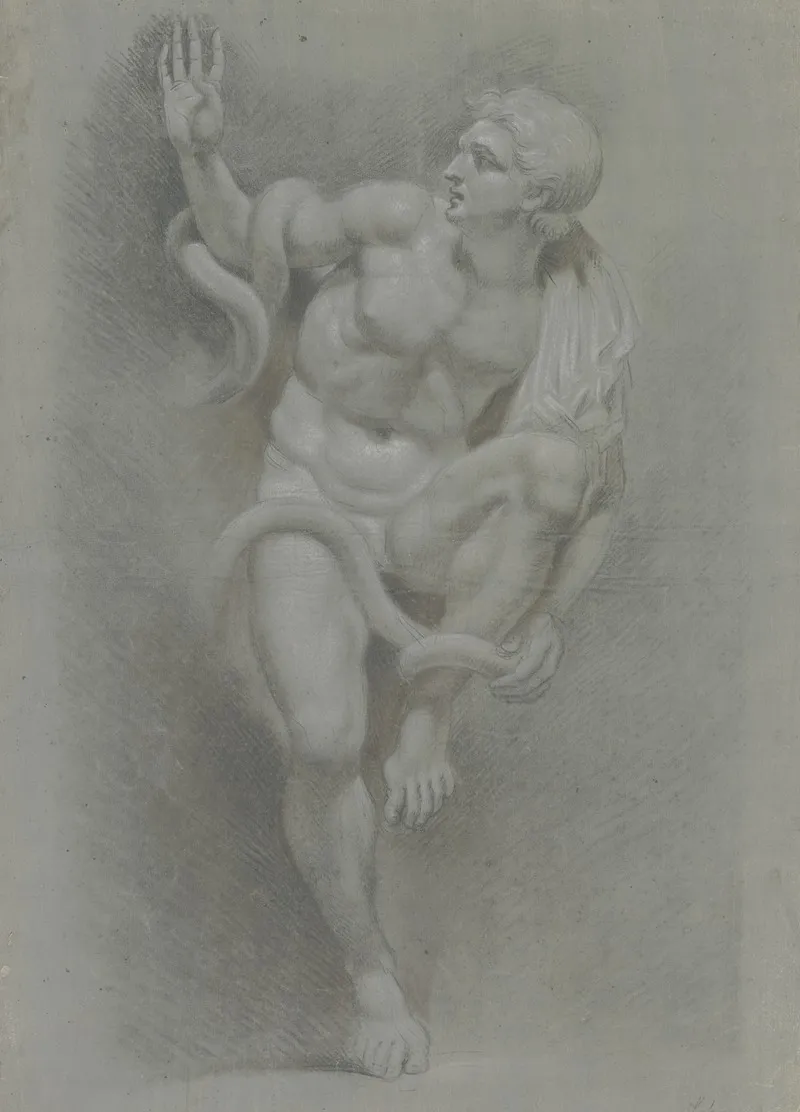 Der Altere Sohn Des Laokoon Sich Der Schlange Zu Entwinden Suchend by Friedrich Wilhelm Schäfer - Canvas Print