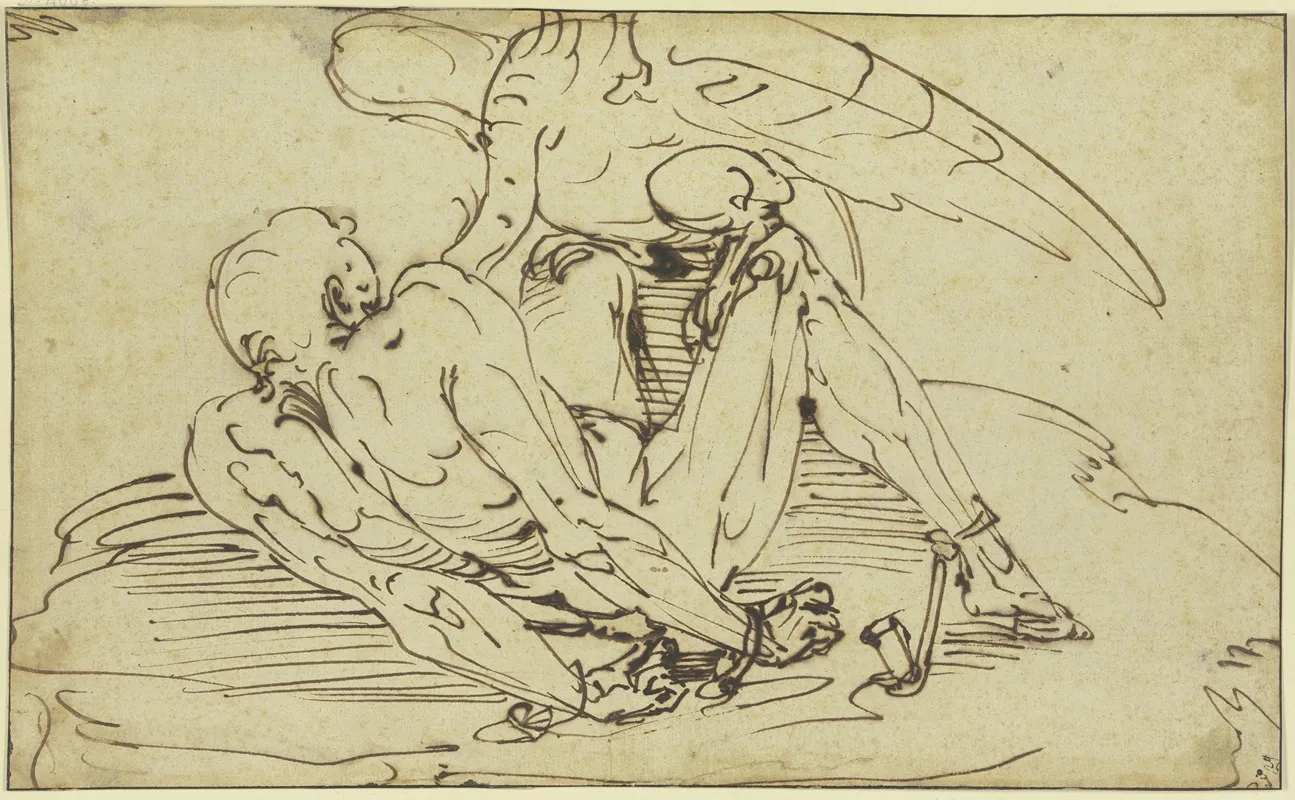 Der An Den Felsen Geschmiedete Prometheus Mit Dem Adler