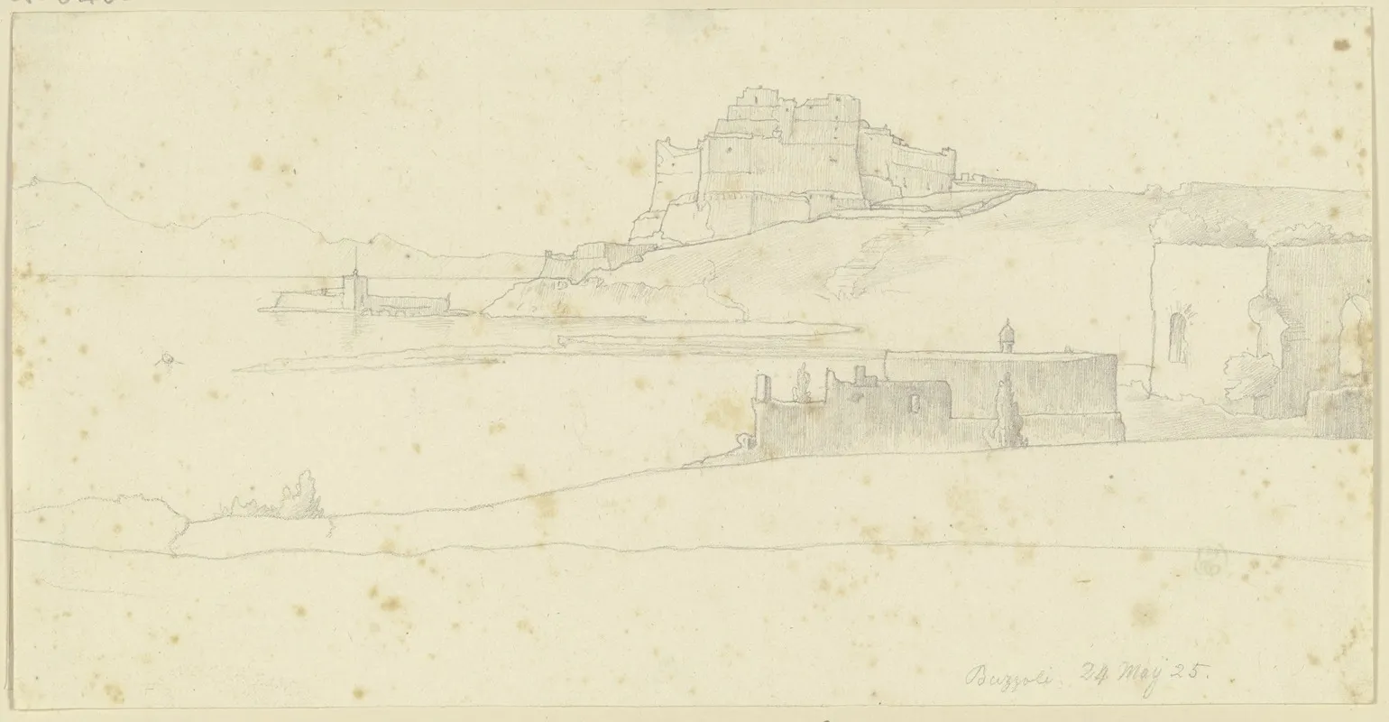 Der Castello Aragonese In Baia by Nikolaus Hoff - Canvas Print