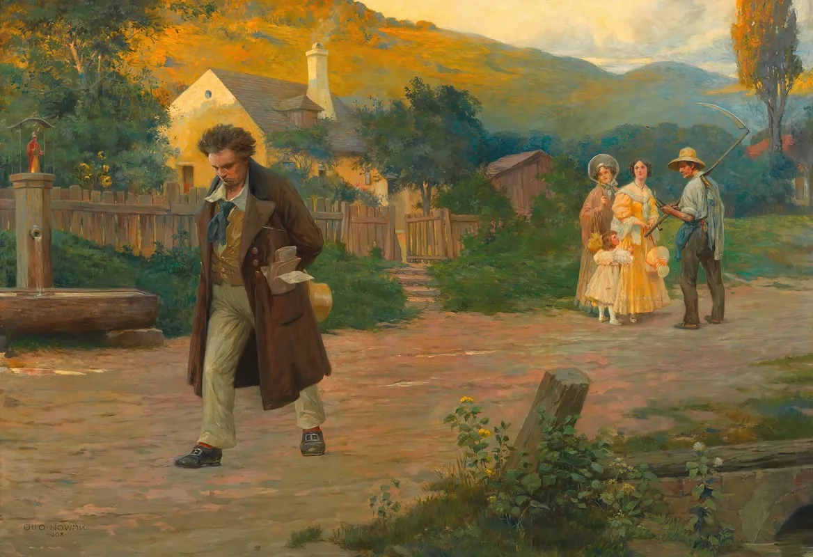 Der Einsame Meister Beethoven Auf Einem Spaziergang In Der Nahe Wiens