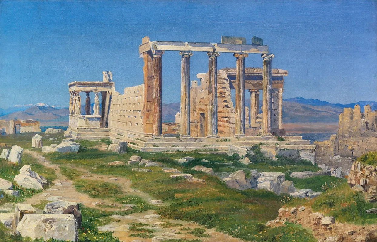 Der Erechtheion Tempel Auf Der Akropolis by Thorald Læssøe - Canvas Print