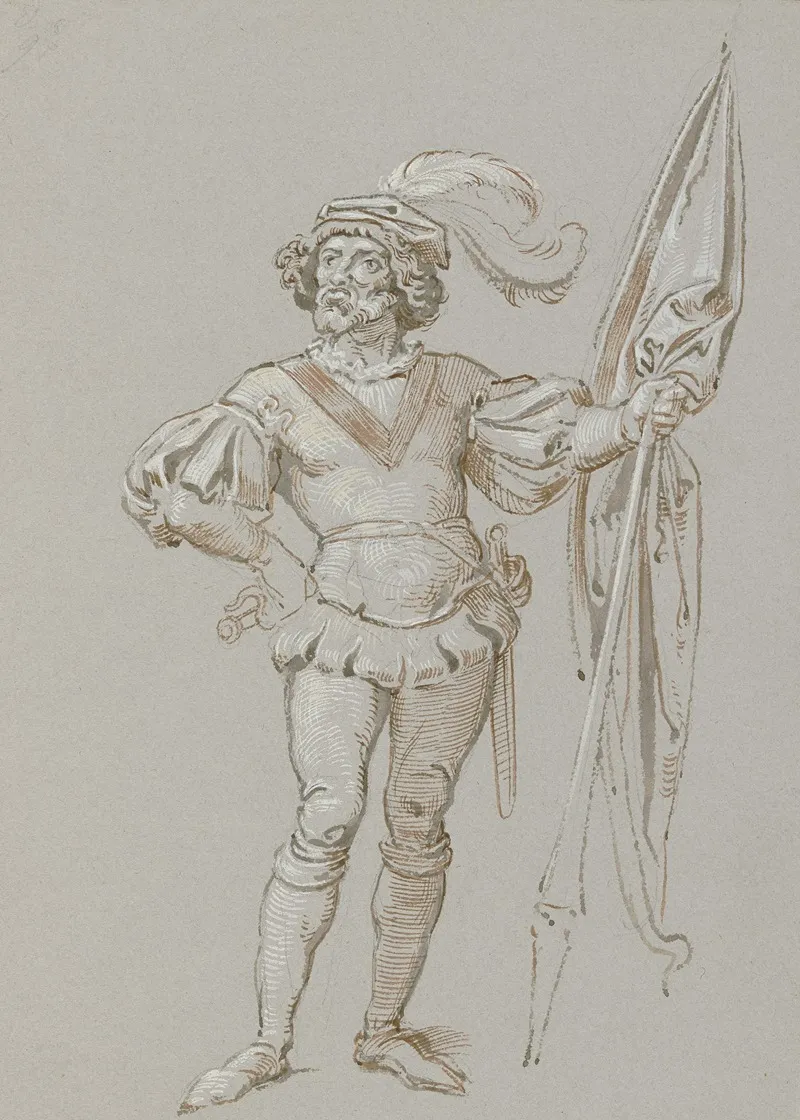 Der Fahnrich In Altdeutscher Tracht