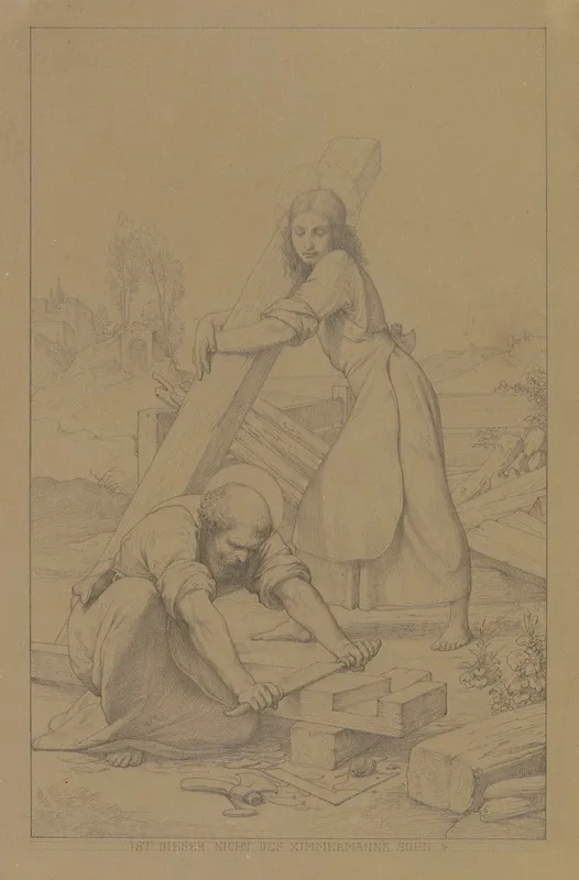 Der Heilige Joseph Und Jesus Als Zimmerleute