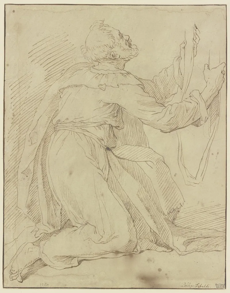 Der Heilige Thomas Erhalt Den Gurtel Der Muttergottes by Pellegrino Tibaldi - Canvas Print