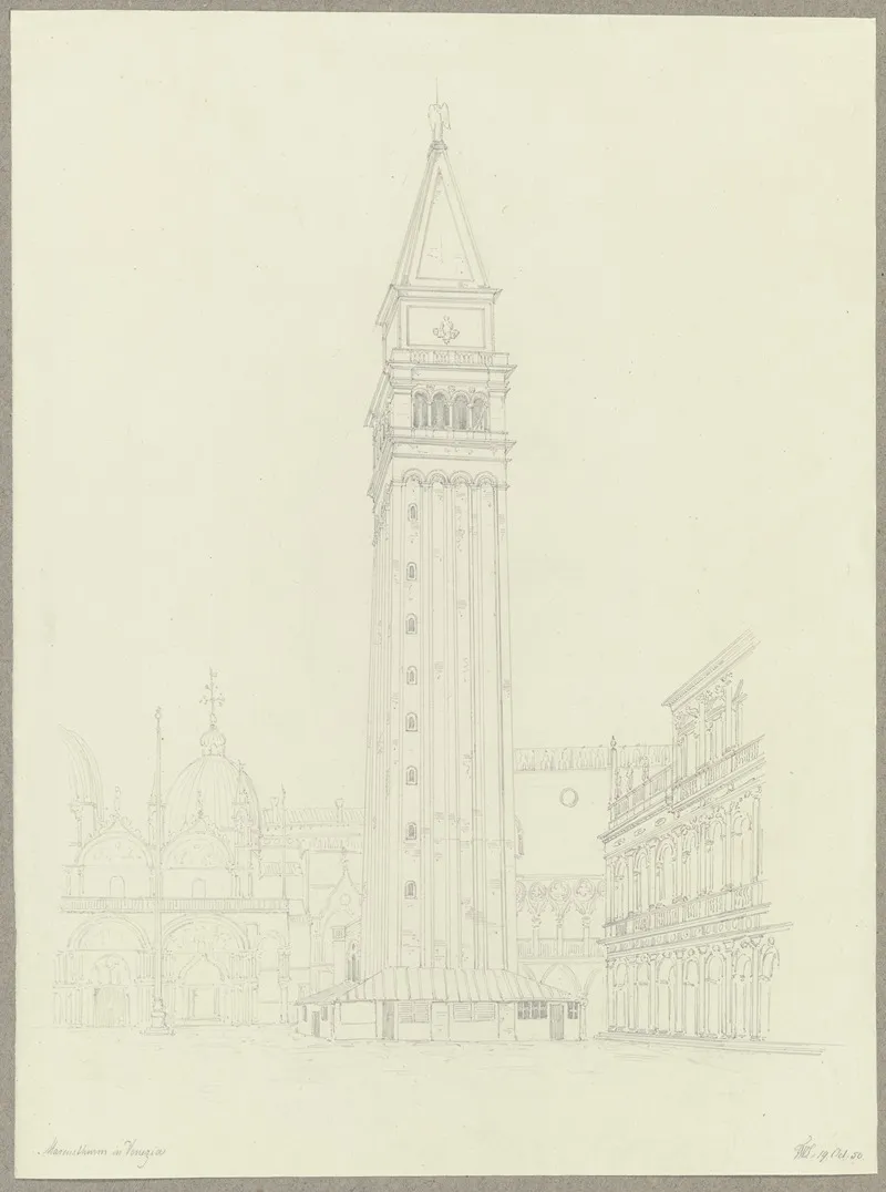 Der Markusturm In Venedig by Friedrich Wilhelm Ludwig - Canvas Print