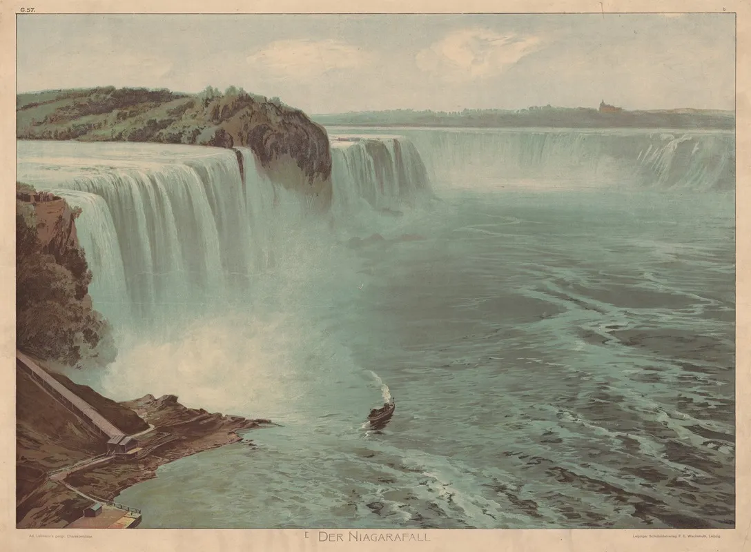 Der Niagarafall by Adolf Lehmann - Canvas Print