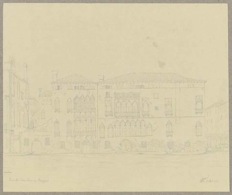 Der Palazzo Ca Doro Am Canale Grande In Venedig by Friedrich Wilhelm Ludwig - Canvas Print
