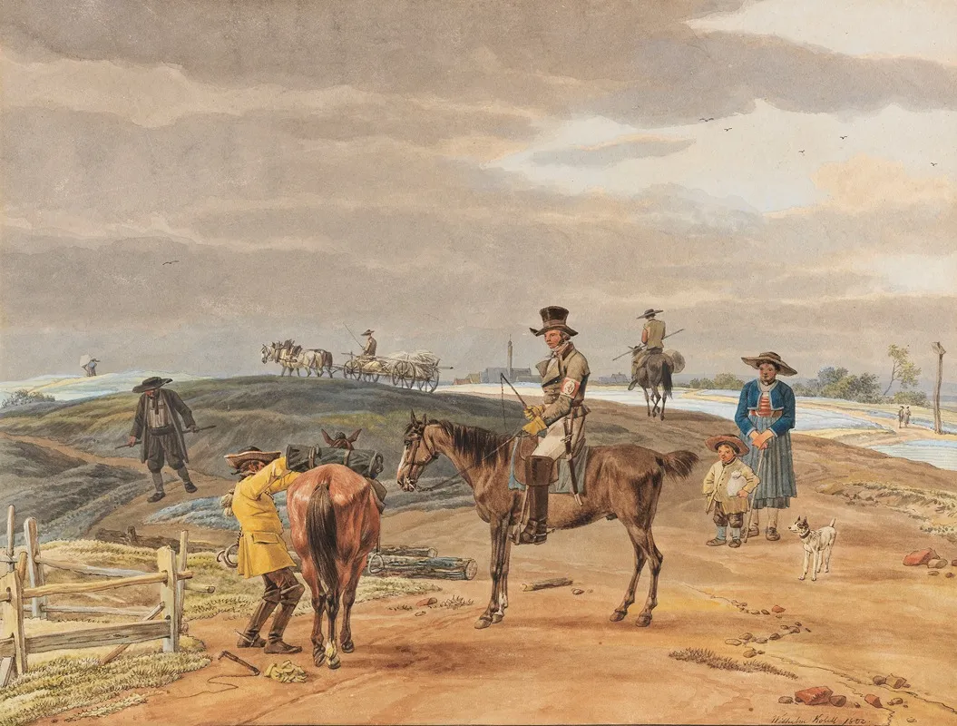 Der Postillon Auf Dem Weg Nach Weilheim by Wilhelm von Kobell - Canvas Print