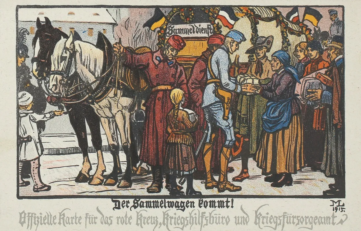 Der Sammelwagen Kommt by Maximilian Liebenwein - Canvas Print