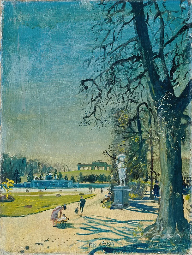 Der Schonbrunner Schlosspark by Oskar Laske - Canvas Print