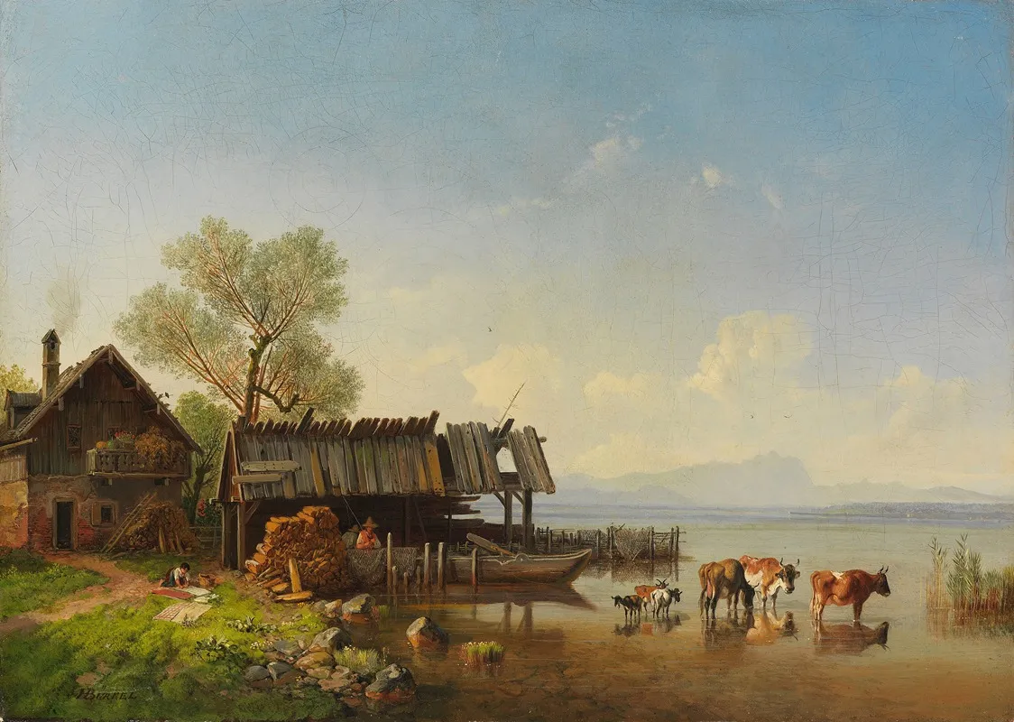 Der Starnberger See Mit Blick Auf Das Wettersteingebirge by Heinrich Bürkel - Canvas Print