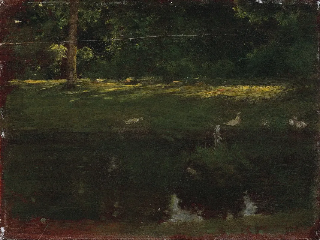 Der Teich Im Bois De Boulogne by Giuseppe De Nittis - Canvas Print