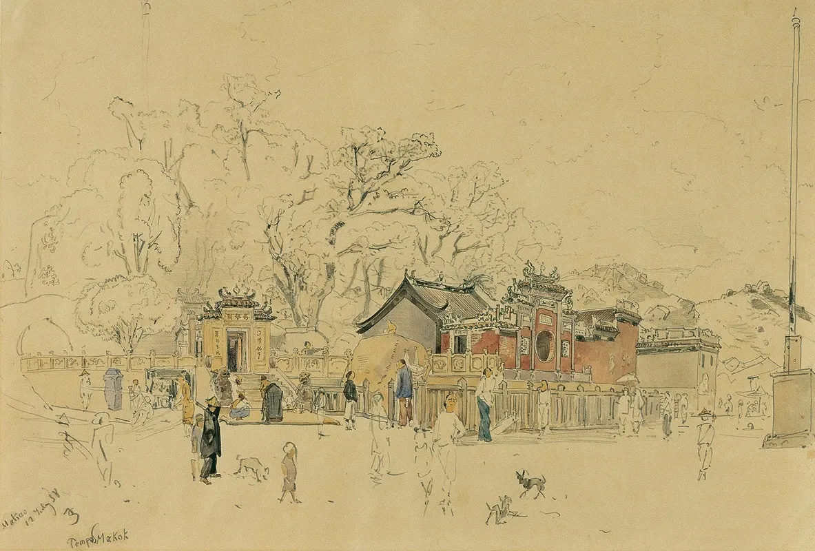 Der Tempelhain Makok Auf Der Halbinsel Macao by Joseph Selleny - Canvas Print