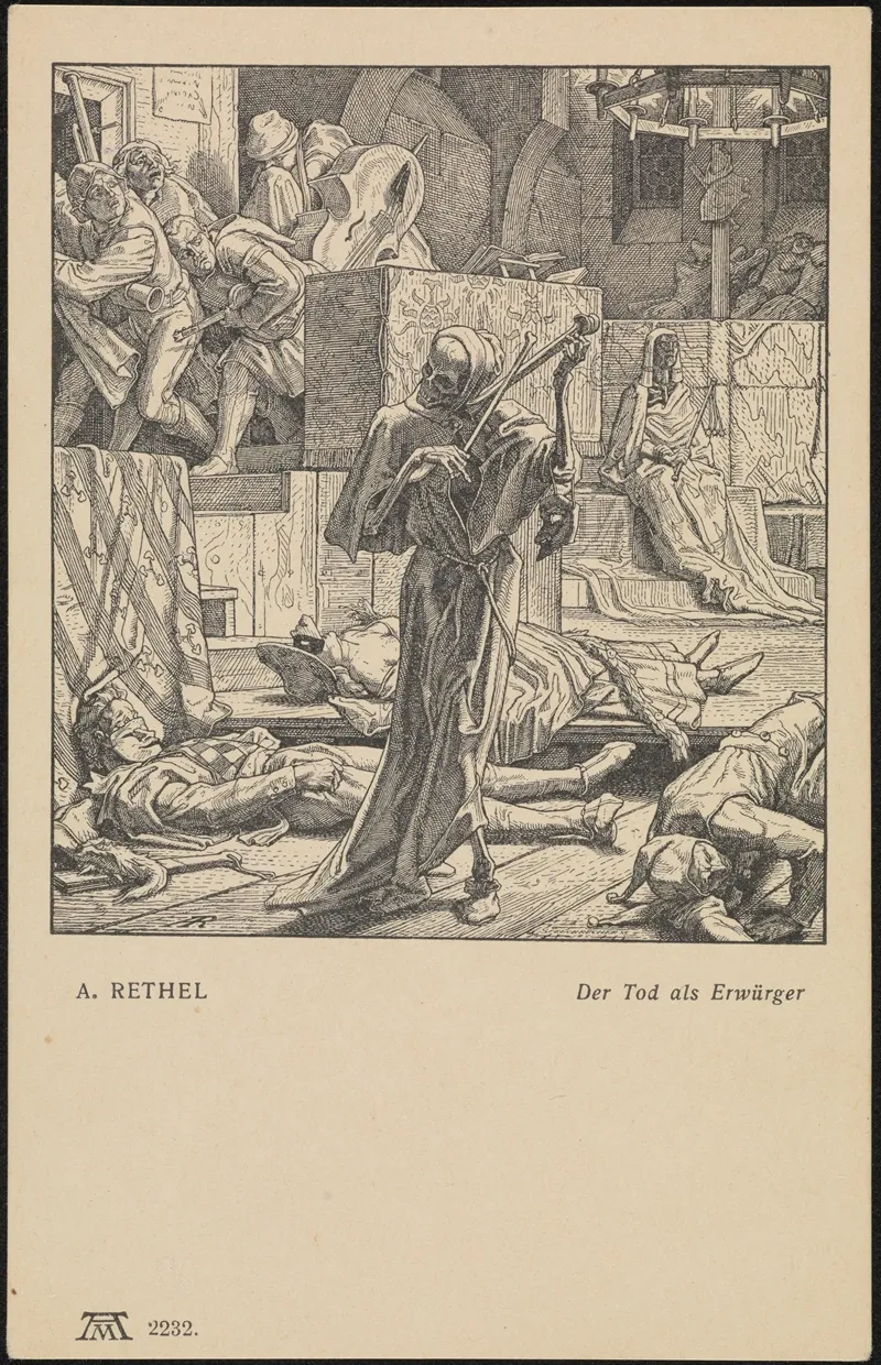 Der Tod Als Erwurger by Alfred Rethel - Canvas Print