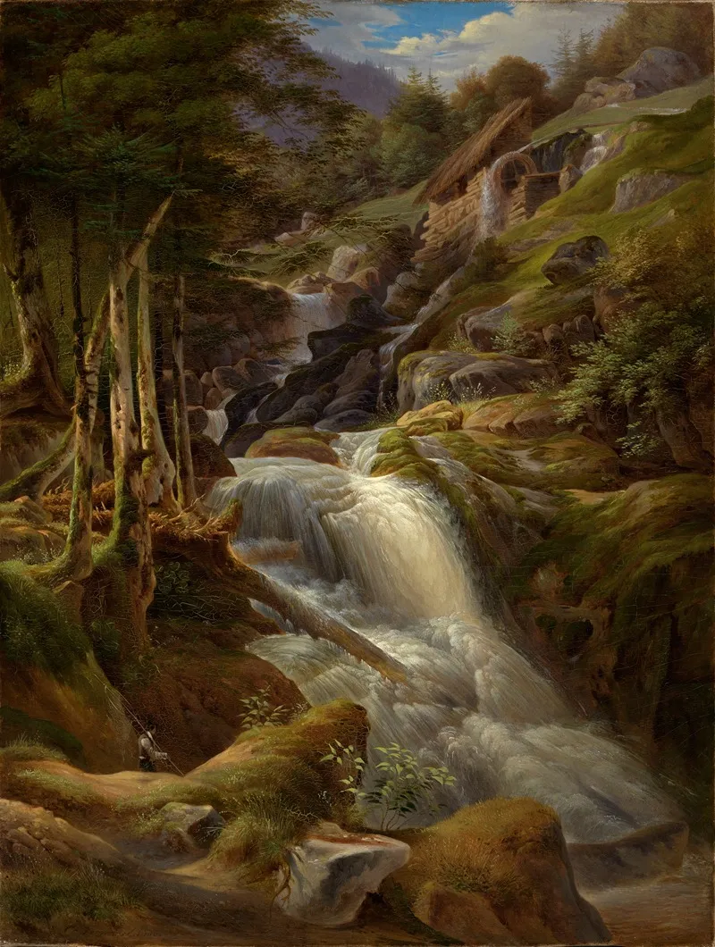 Der Triberger Wasserfall 2 by Carl Ludwig Frommel - Canvas Print