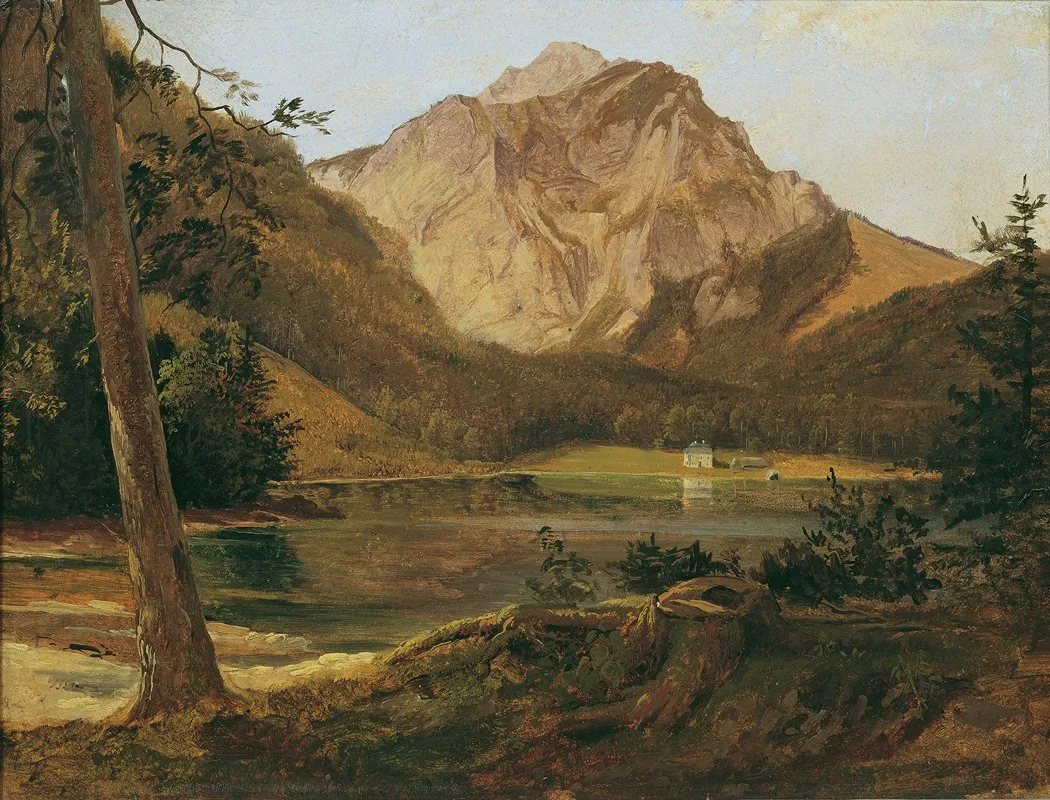 Der Vordere Langbathsee Mit Dem Hollengebirge