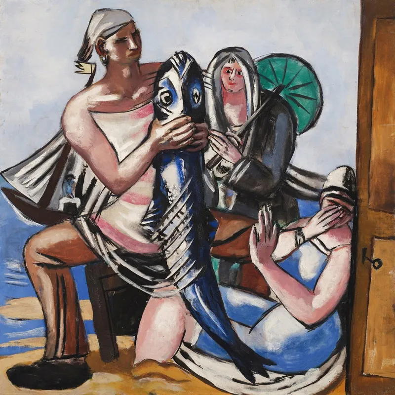 Der Wels The Catfish by Max Beckmann - Canvas Print
