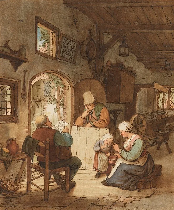 Der Zeitungsleser by Cornelis Ploos van Amstel - Canvas Print