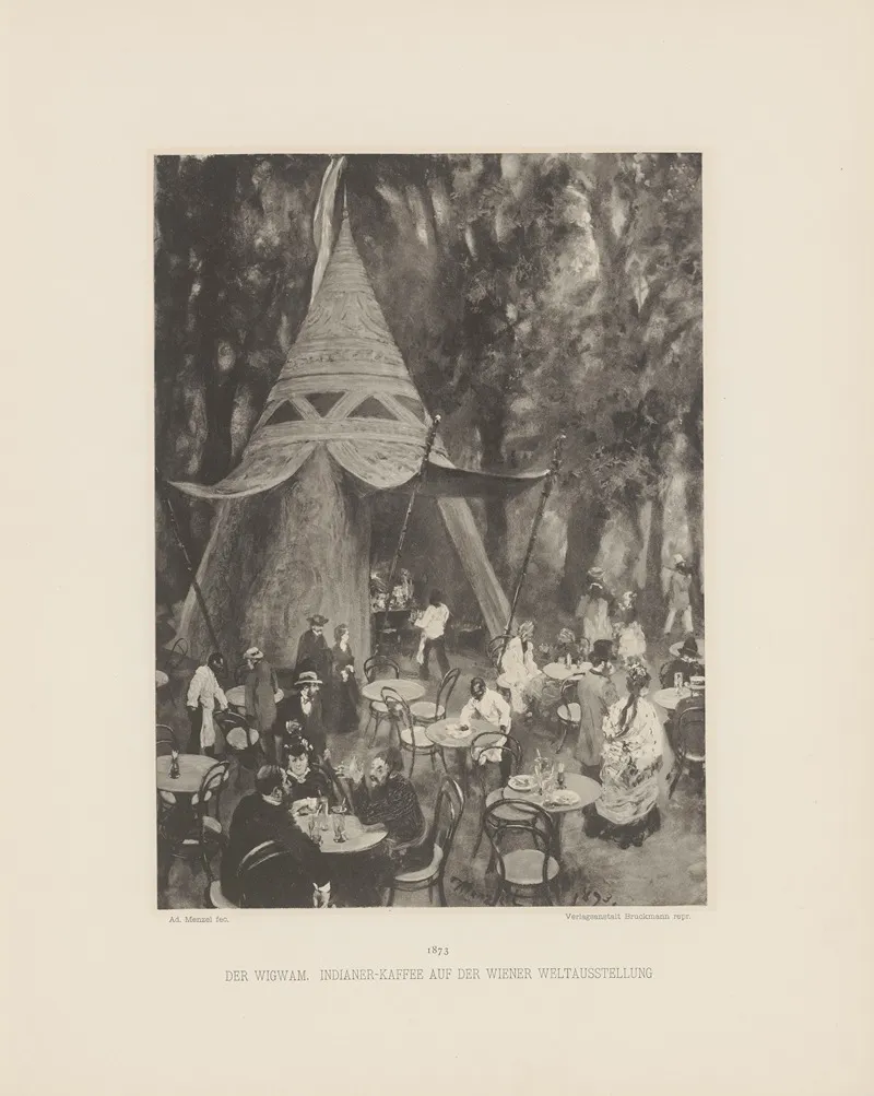 Der‎ ‎wigwam ‎ ‎indianer Kaffee‎ ‎auf‎ ‎der‎ ‎wiener Weltausstellung