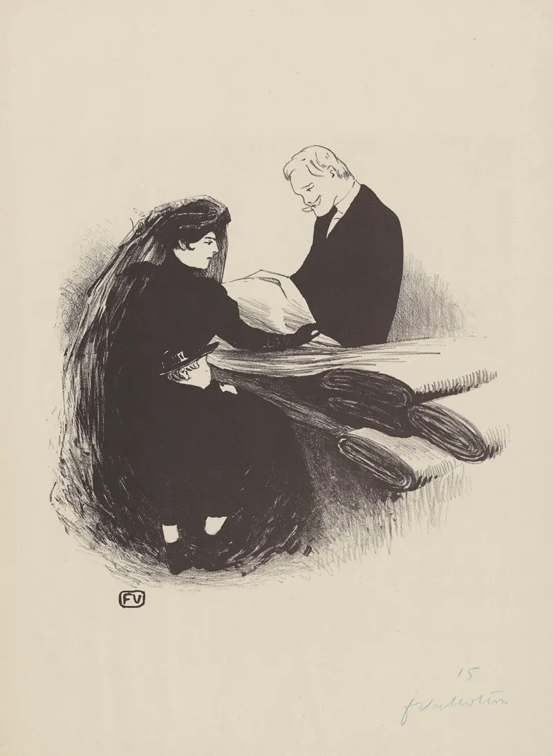 Derniere Nouveaute by Félix Vallotton - Canvas Print