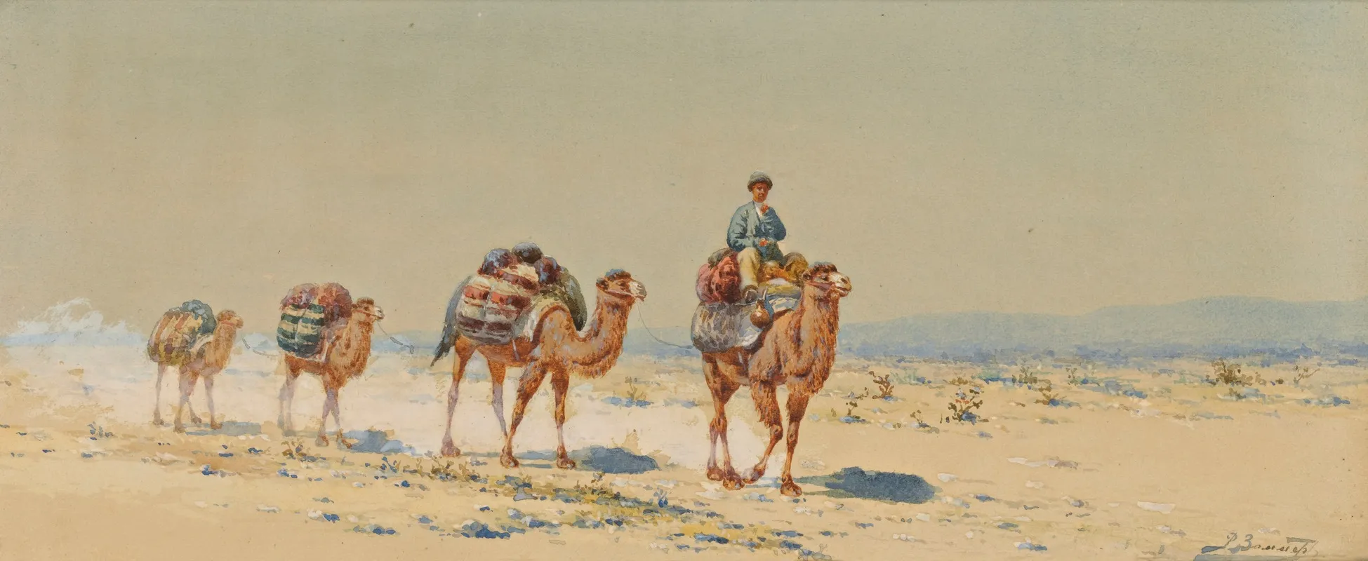 Desert Caravan by Richard Karlovich Zommer - Canvas Print