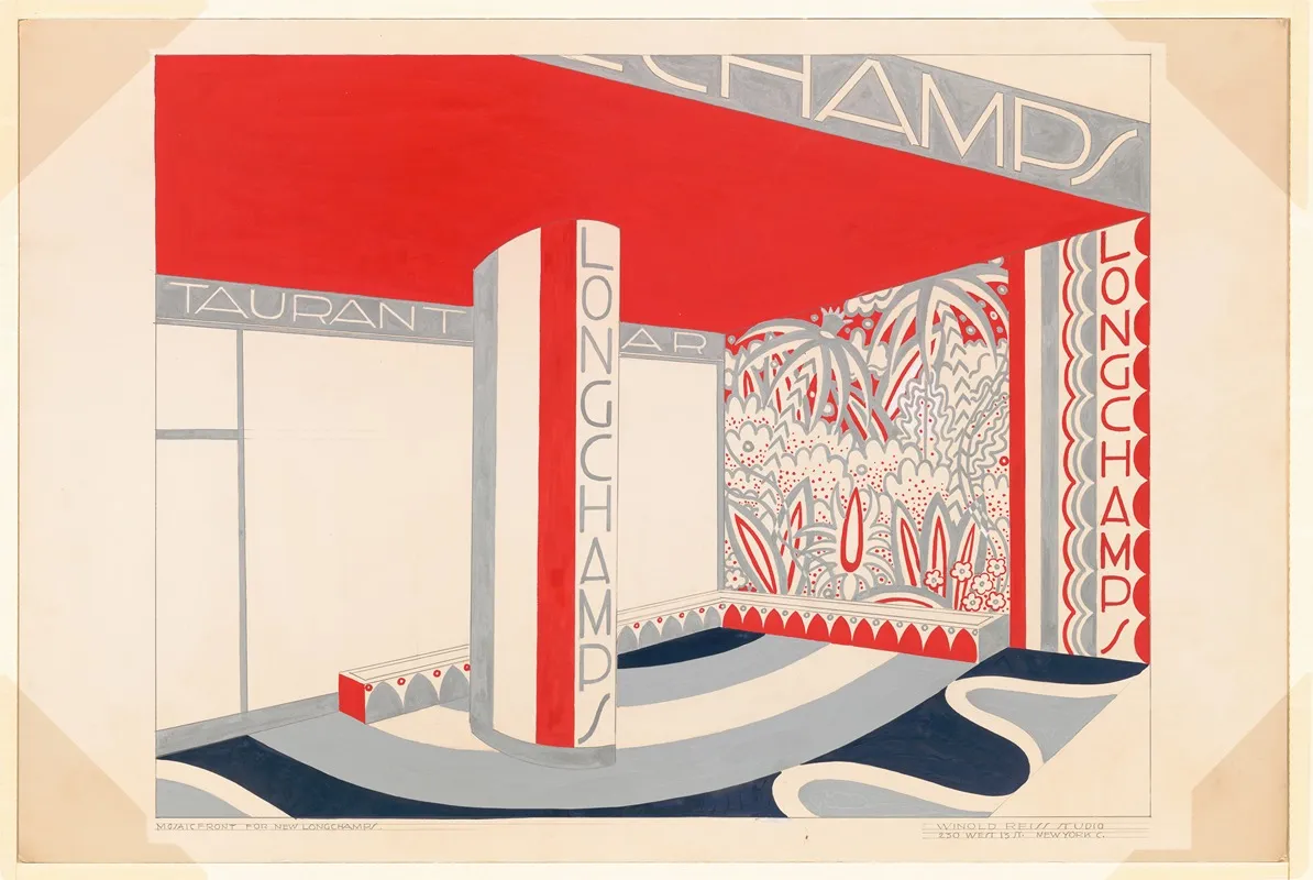 Design Drawing For Manhattan House Longchamps Restaurant Corner Of 3rd Avenue And 65th Street New York Ny Study For Mosaic Front
