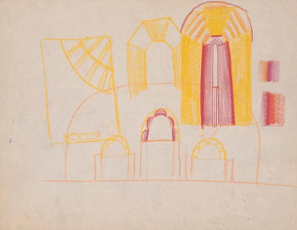 Design Drawings For Miscellaneous Interiors Some Possibly Related To The Hotel St George New York Ny Sketch For Miscellaneous Interior 3
