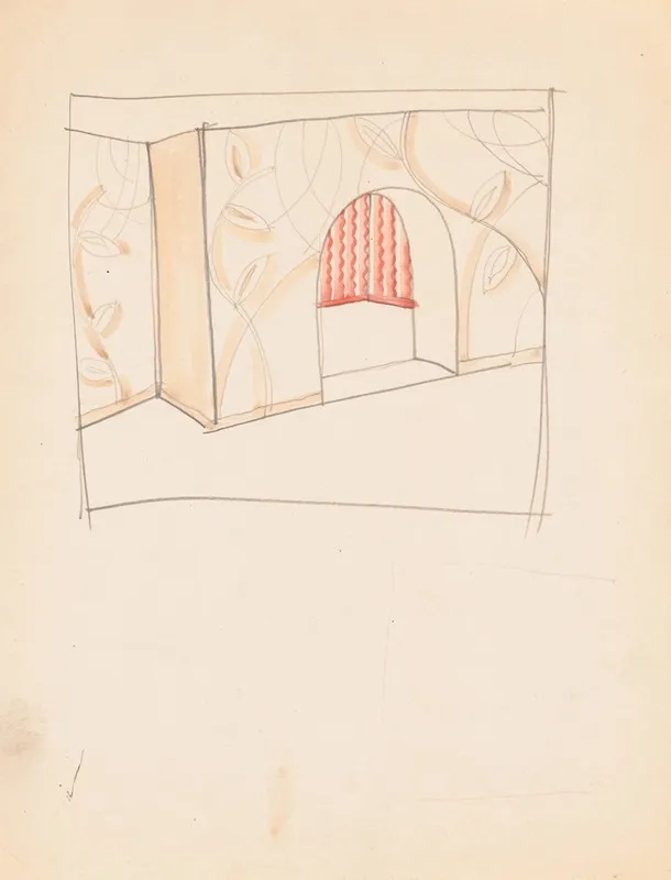 Design Drawings For Miscellaneous Interiors Some Possibly Related To The Hotel St George New York Ny Sketch For Miscellaneous Interior 6