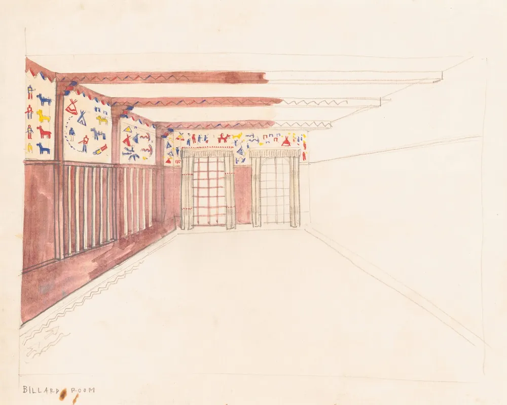 Design Drawings For The Theodore Weicker Apartment Building Sketch For Billiard Room