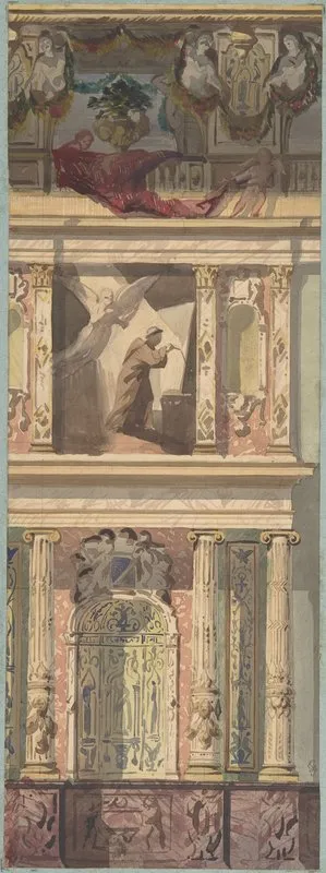 Design For A Bay Of A Side Wall Chateau De Behourt
