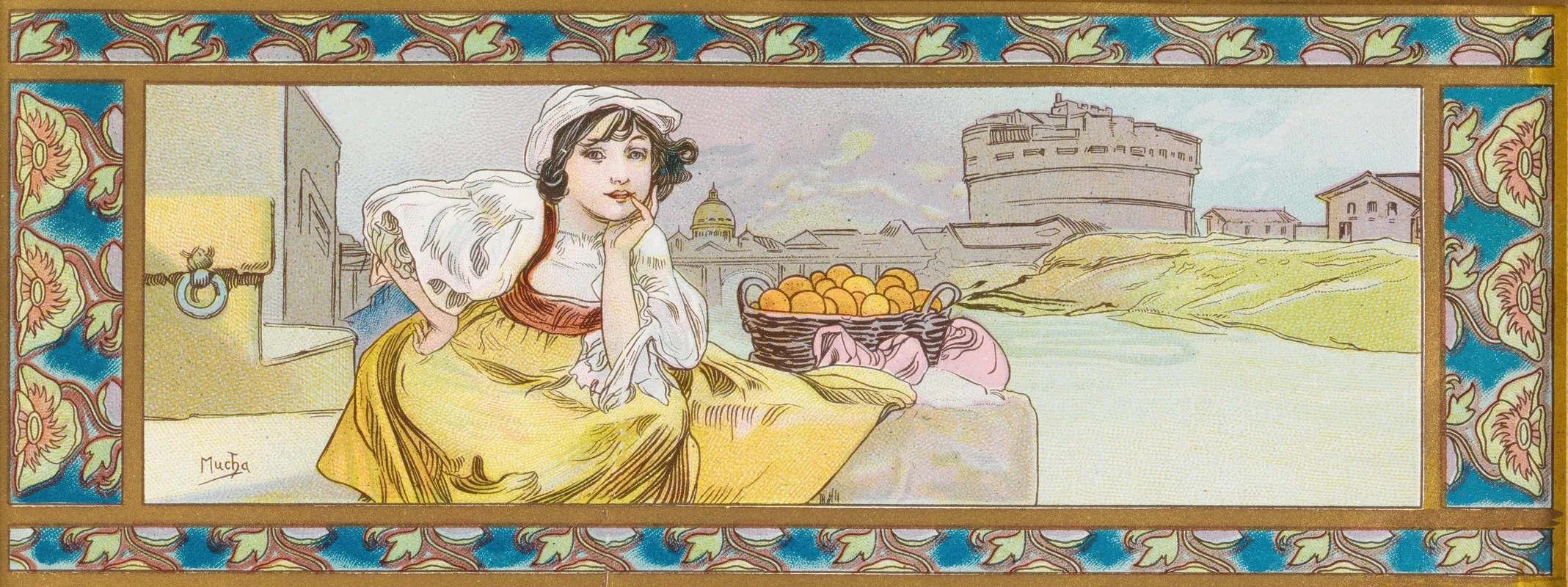 Design For A Box Of Lefevre Utile Biscuits by Alphonse Mucha - Canvas Print