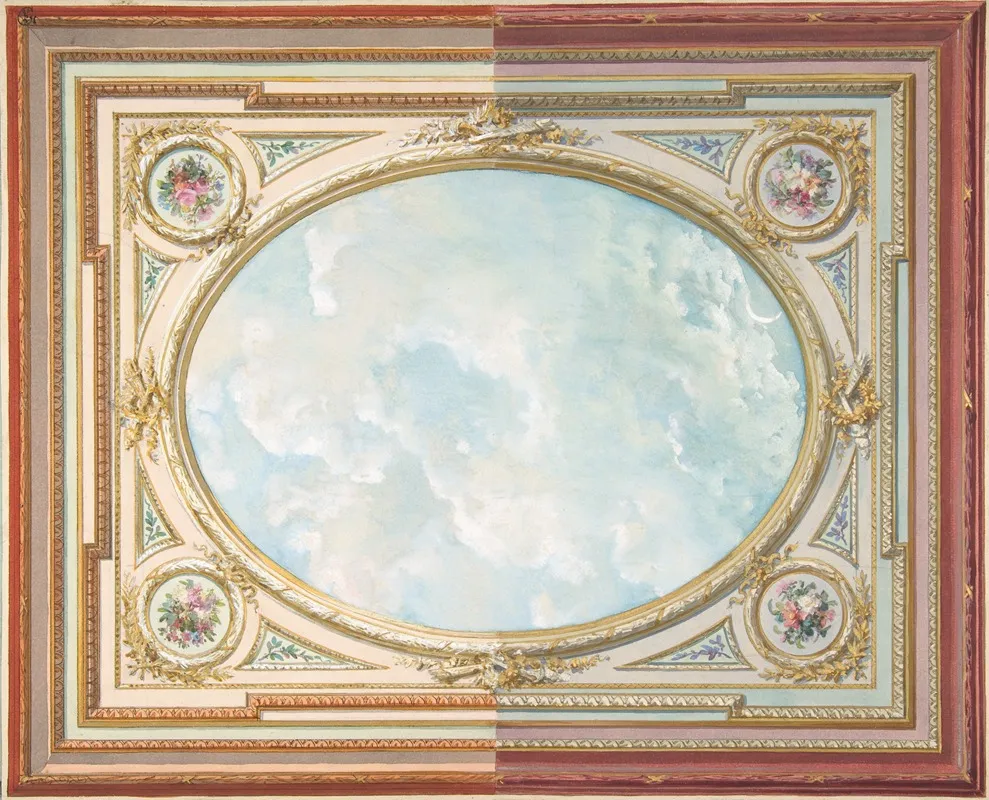 Design For A Ceiling Of Trompe Loeil Sky