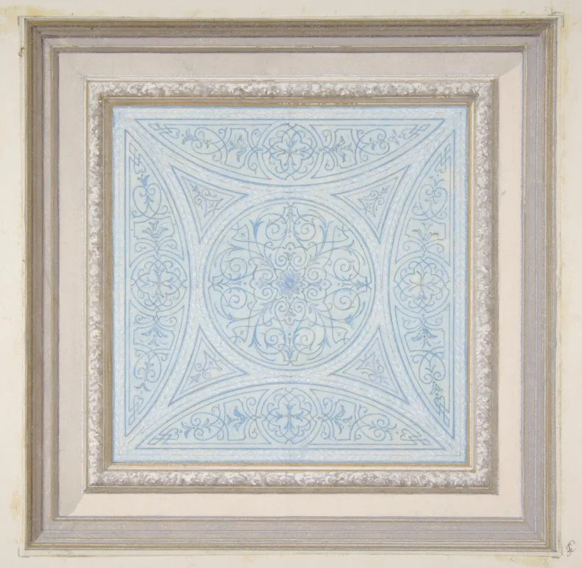 Design For A Ceiling Paianted In Filagree Patterns