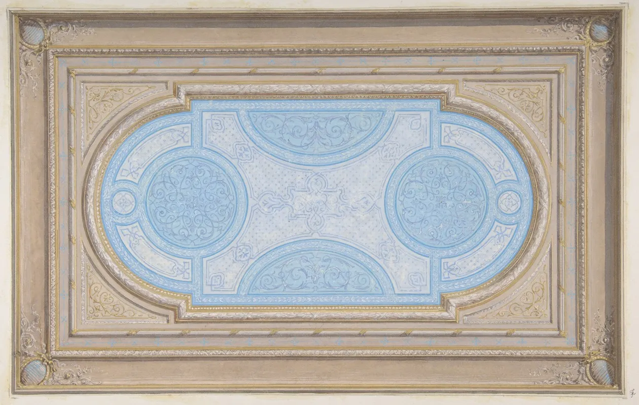 Design For A Ceiling Painted In Filagree Designs