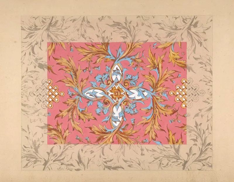 Design For A Ceiling With Floral Design