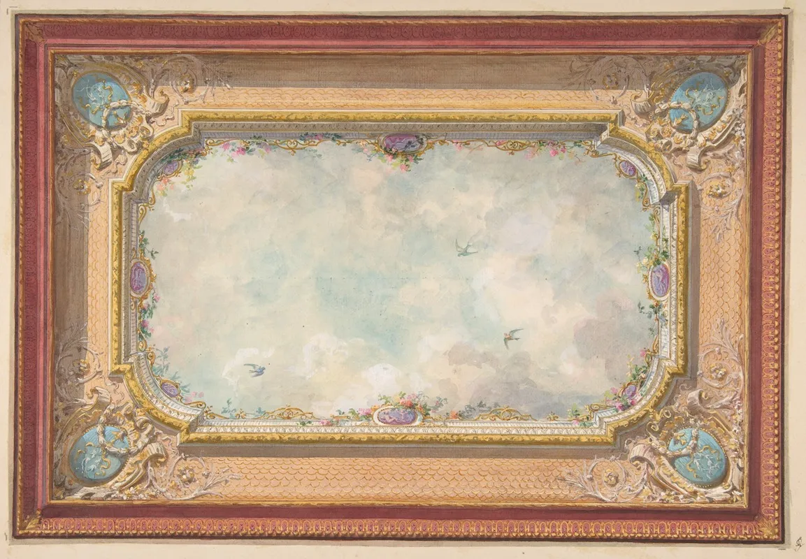 Design For A Ceiling With Trompe Loeil Sky